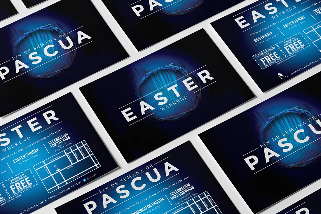 Templo Calvario campaigns: Print, email & social graphics
