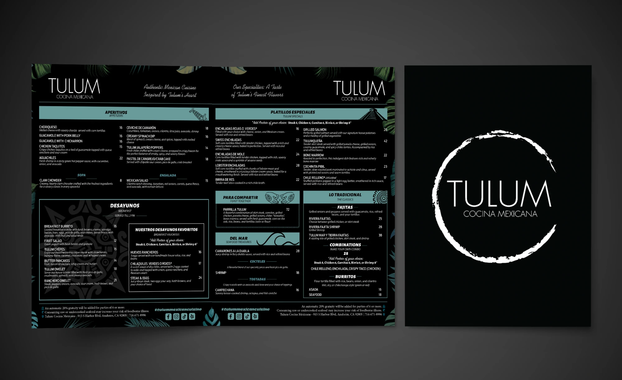Tulum Mexican Kitchen: Menu design
