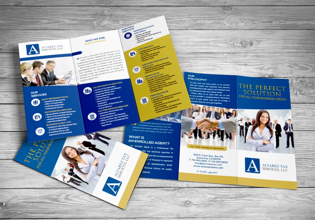 Alvarez printed brochure design