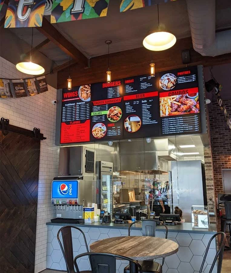 Restaurant environmental graphics: Menus, window & facade graphics