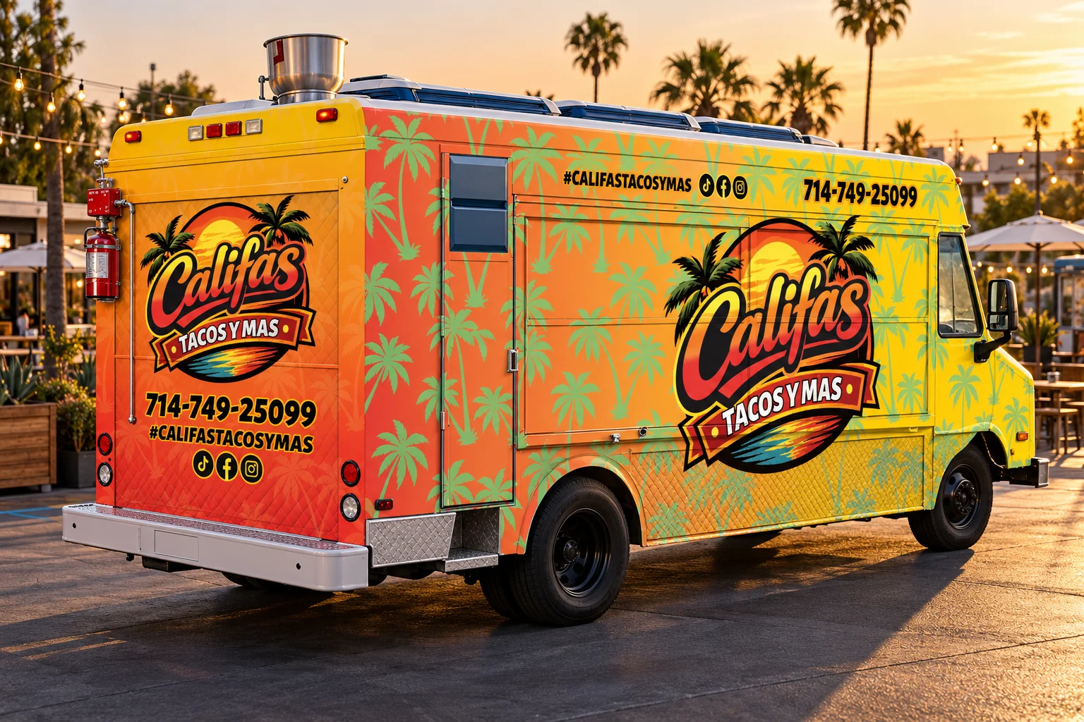 Califas Tacos N More: Food truck wrap design